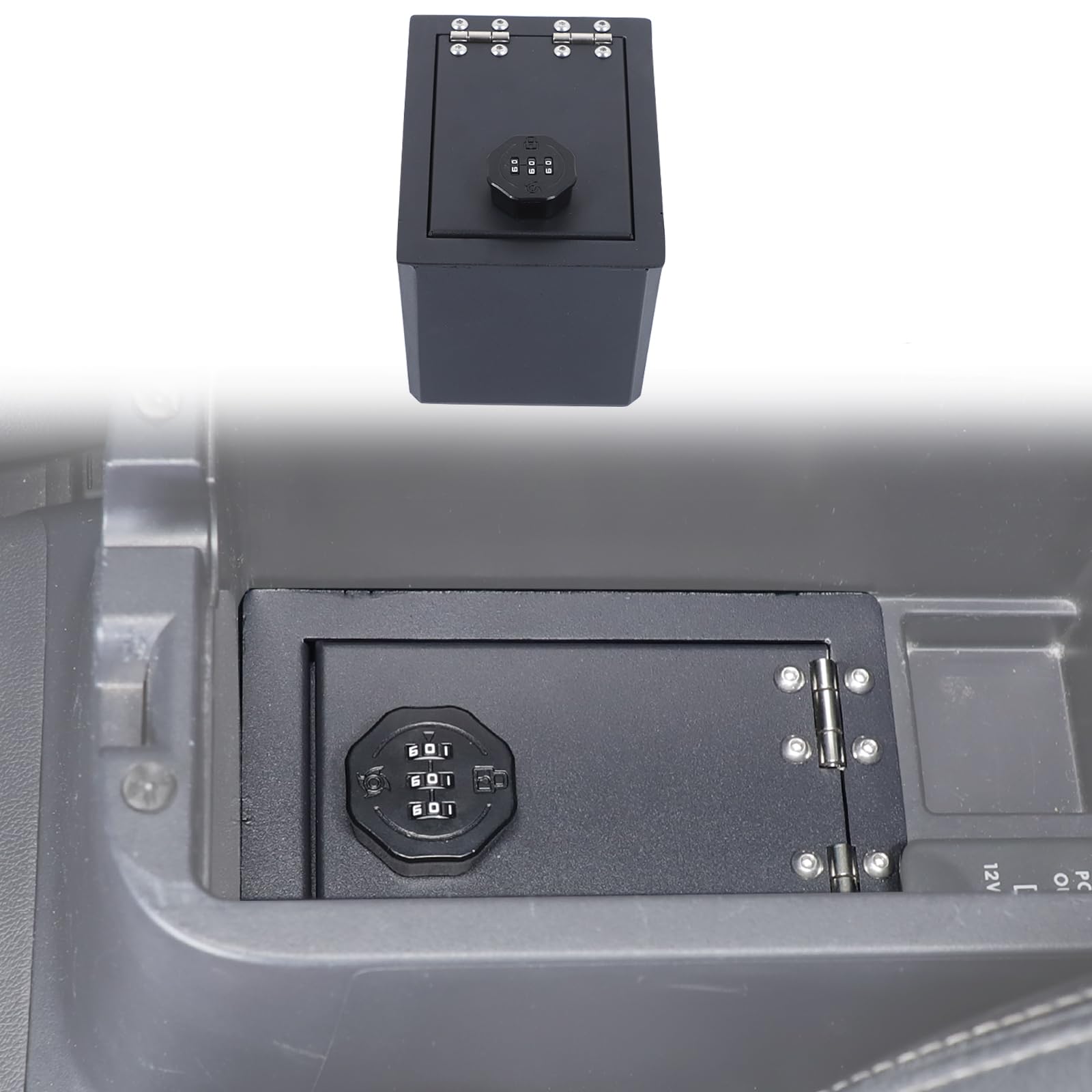 Center Console Safe Box Compatible with Mitsubishi Outlander Sport ASX RVR 2011-2018，Center Console Armrest Safe Lock Box Armrest Gun Security Organizer Tray with 3-Position Combination Lock and Key