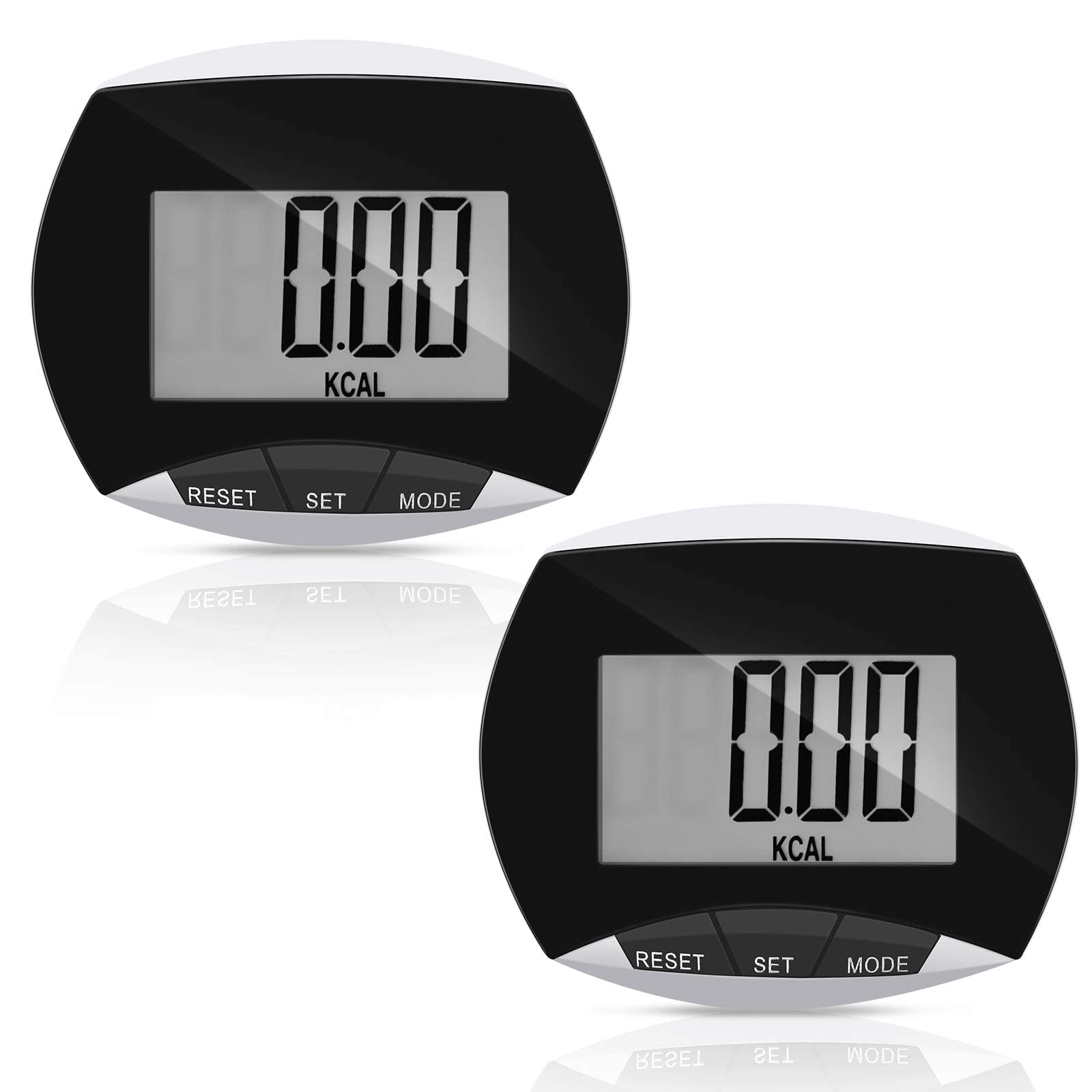 MAKINGTEC 2 Pack Portable Pedometer, LCD Digital Display Running Pedometer for Jogging Hiking Running Walking