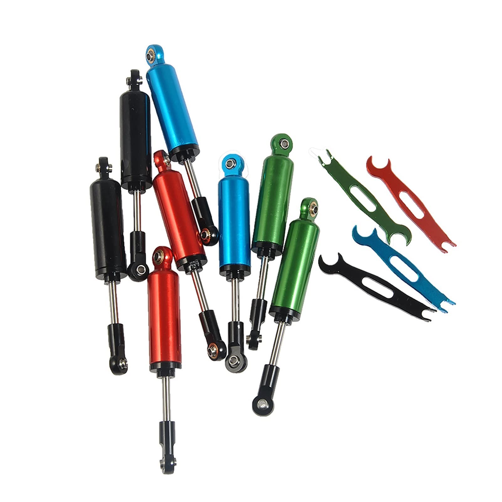 4 szt. Metalowe zawieszenie amortyzatora 90mm wewnętrzny amortyzator sprężynowy, do części gąsienicowych 1:10 Axial SCX10 D90 RC Zdalny amortyzator samochodowy(Blue)