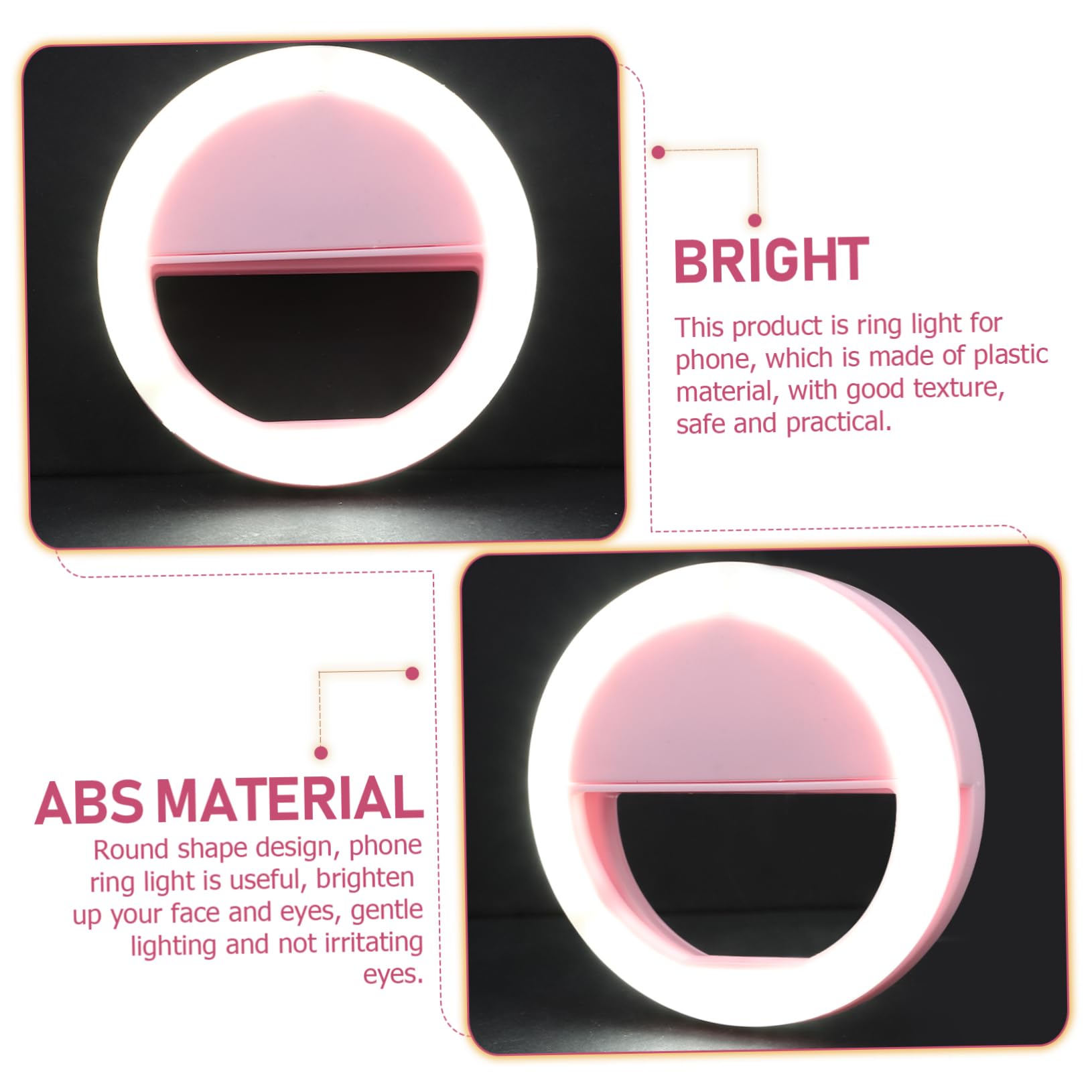 Housoutil Portable LED Selfie Ring Light for Phone Clip Design Convenient Lighting for Laptops and Tablets Durable Material for Brightening Up Your Face and Eyes