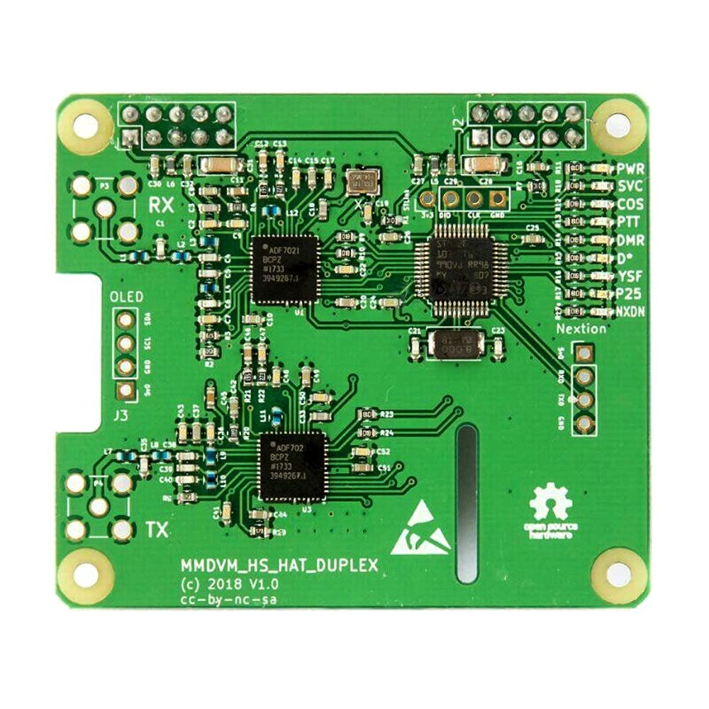 AURSINC Module MMDVM Double Hat Duplex Hotspot avec écran OLED 0.96 V1.47 Compatible P25 DMR YSF NXDN pour Raspberry Pi Vert