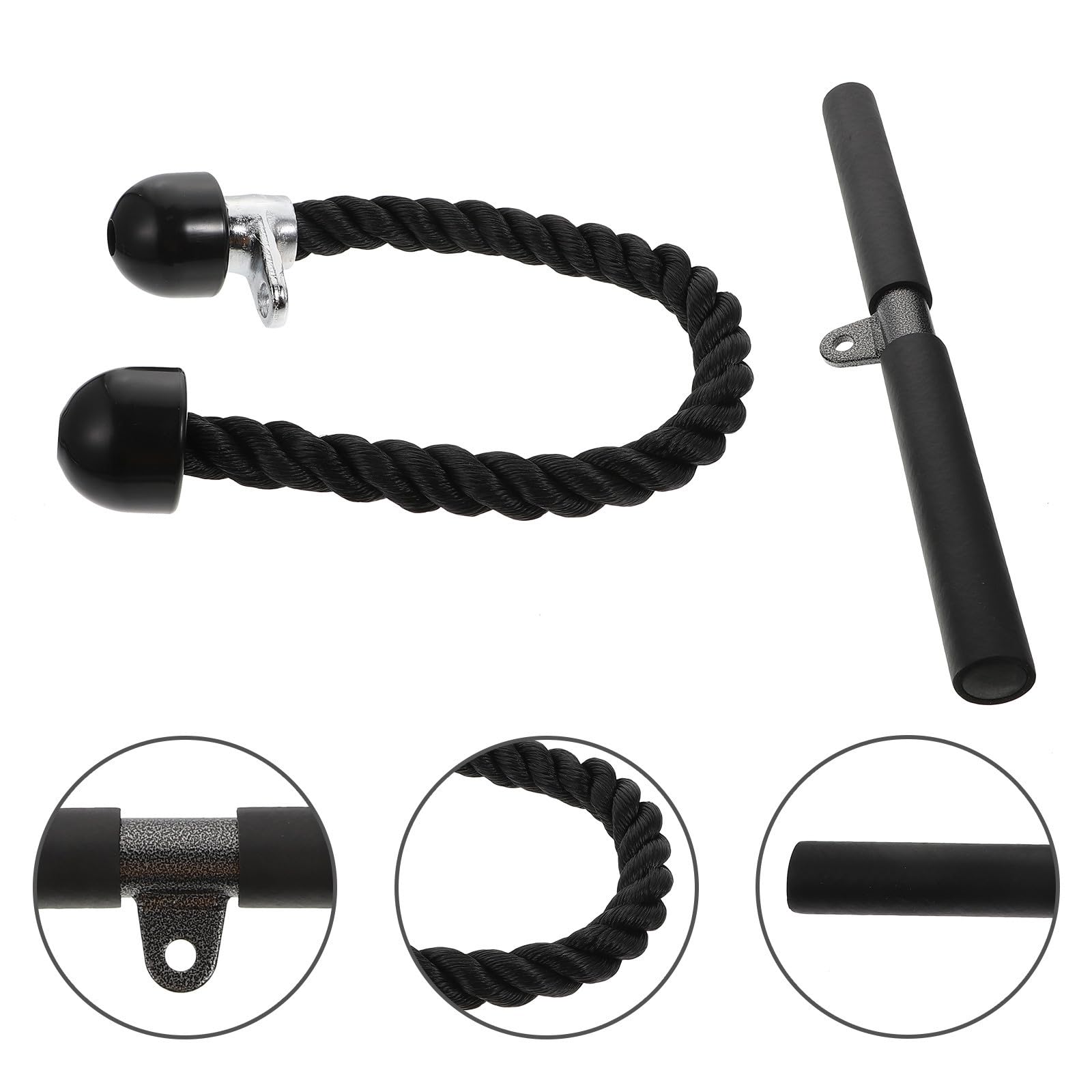 Zugseil mit Zugstange aus Stahlrohr und Nylon Verschleißfestes Fitness Zubehör für Krafttraining im Home Gym während Sommerferien