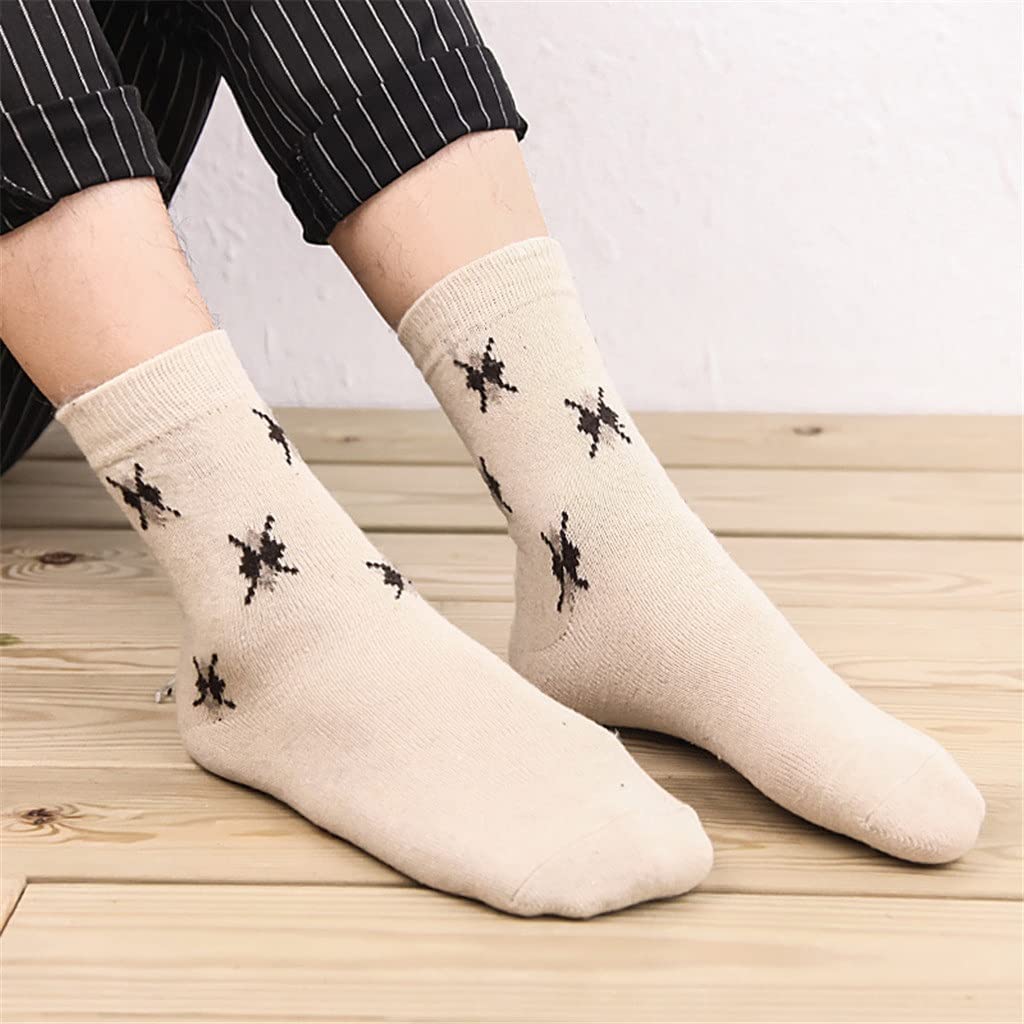 5 Pares/Lote Calcetines de Lana Hombres cálidos Invierno Cachemira cómodos Calcetines Casuales Hombres Calcetines de Regalo (Color: un tamaño: un tamaño) (Color : A, Size : One Size)