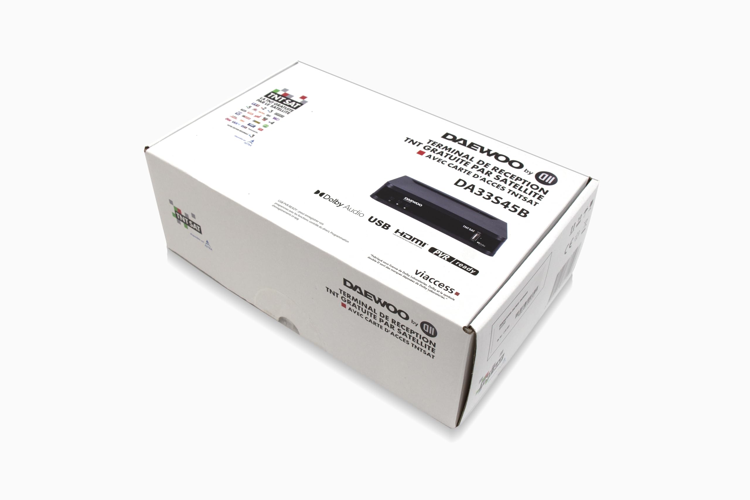 D2 Diffusion Daewoo Décodeur Satellite DVB S/S2 - TNT Sat - avec Carte d'abonnement Incluse - Dolby Digital Plus - AC3 - Tuner - EPG - avec télécommande