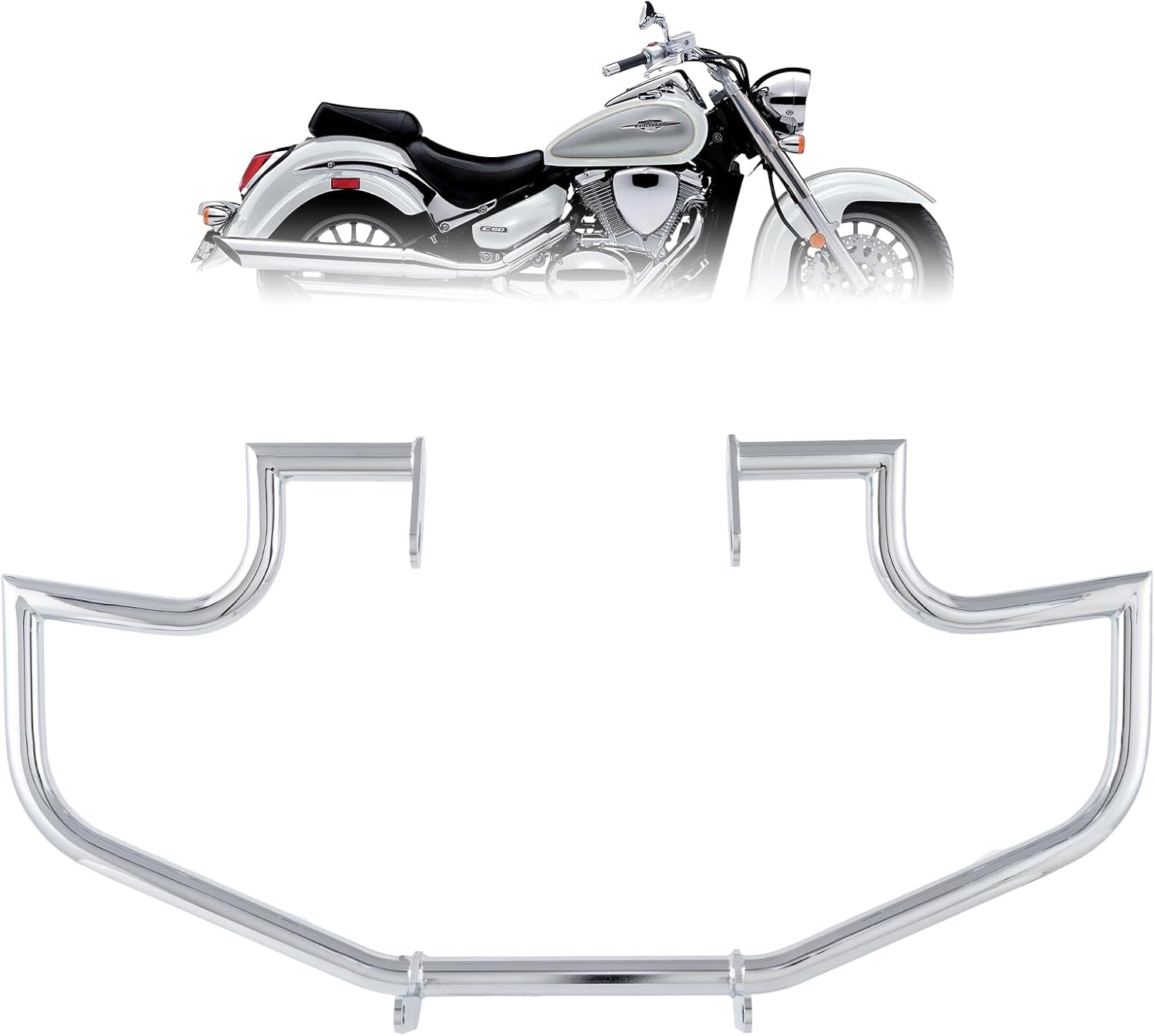 Kinglemc Crash Bar Engine Guard Highway Freeway Bar for Suzuki Volusia Boulevard 800 C50 M50 2000-2021 (Chrome)