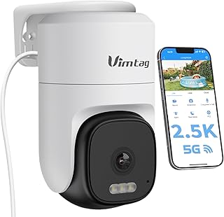 VIM TAG 2.5 K Outdoor Surveillance Camera, 5G WLAN Camera Surveillance Outdoor, 360° PTZ Outdoor Camera with Coloured Nigh…