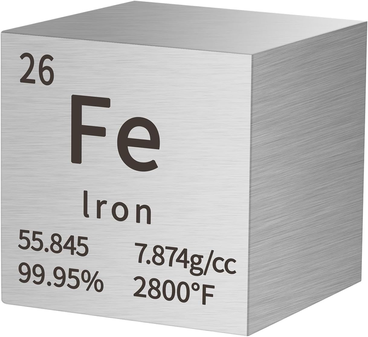Iron Cube Metal Density Cubes Pure Metal High Density Element Cube for Element Collections Lab Experiment Periodic Table Collection DIY Teacher Science Creative Gift（Iron，1 Inch）