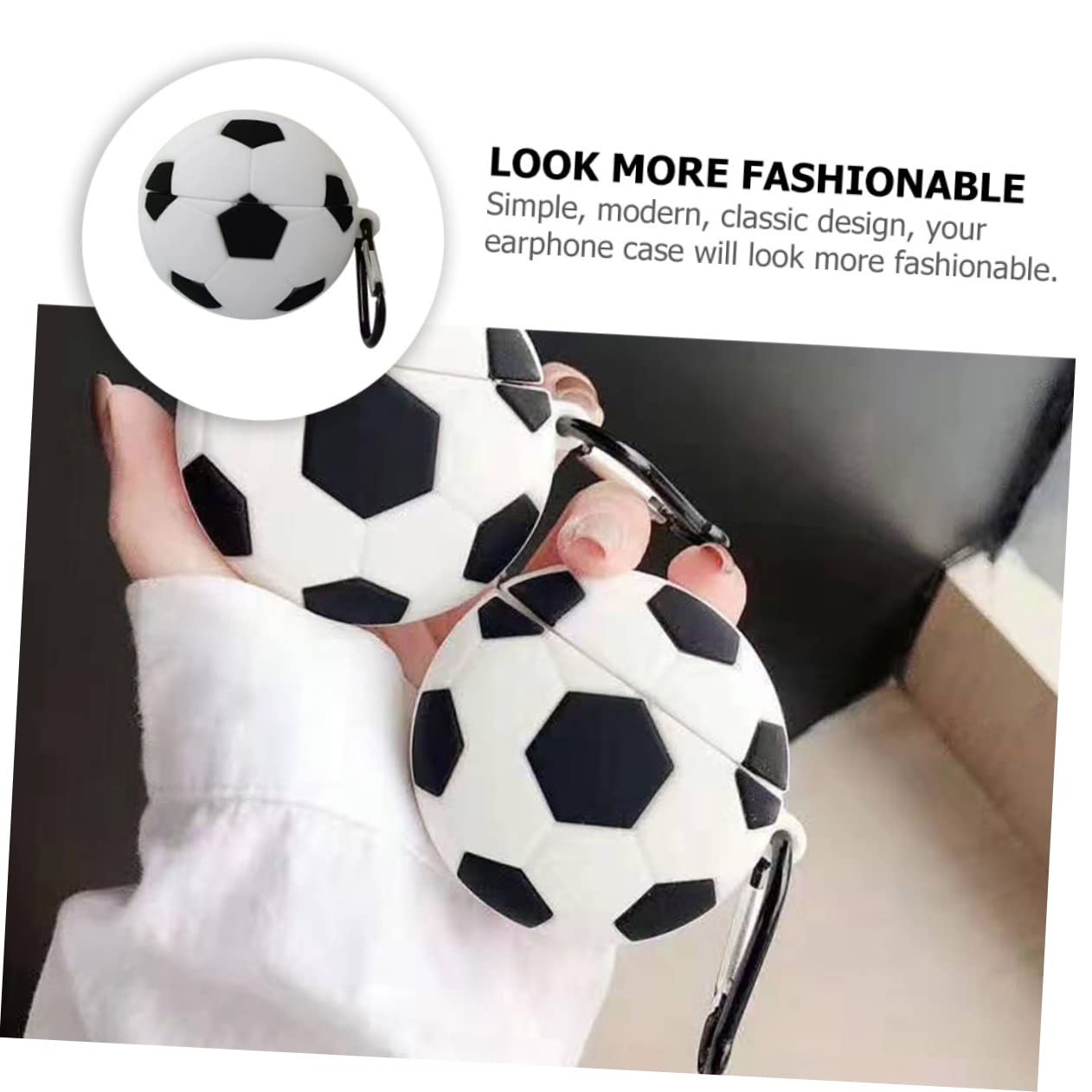 HOMSFOU 4 Fundas para Auriculares con Forma De Fútbol Únicas para Facilitar Su Transporte.