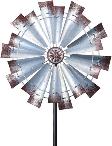 MUMTOP Esculturas de viento retro grandes de dos vías para disfrutar de una fiesta visual en la decoración del jardín del patio