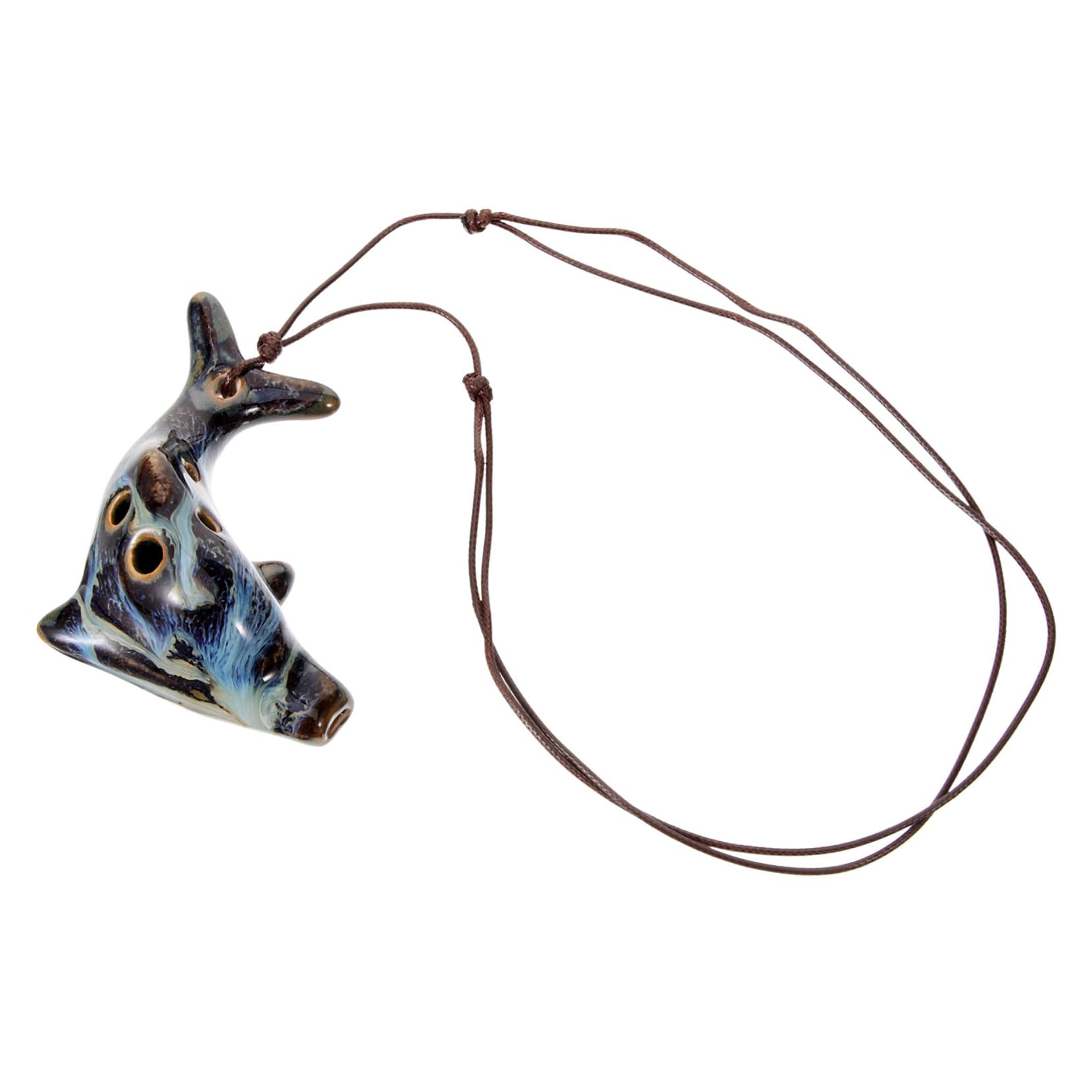 Toddmomy White 6 Hole Ceramic Instrument Boys and Girls Musical Decorative Design