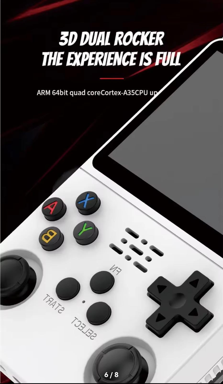 Generico Console di gioco portatile retrò, R36S, display IPS da 3,5 pollici, scheda TF da 64 GB, oltre 10.000 giochi, con sistema Linux open source (lingua italiana non garantita), NERO