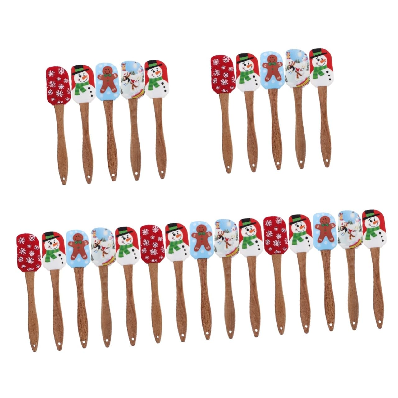 Cabilock Lot De 5 Ustensiles De Cuisine Spatules À Crème Résistantes À La Chaleur En Silicone Antiadhésives Styles Variés 5 Pièces X 5