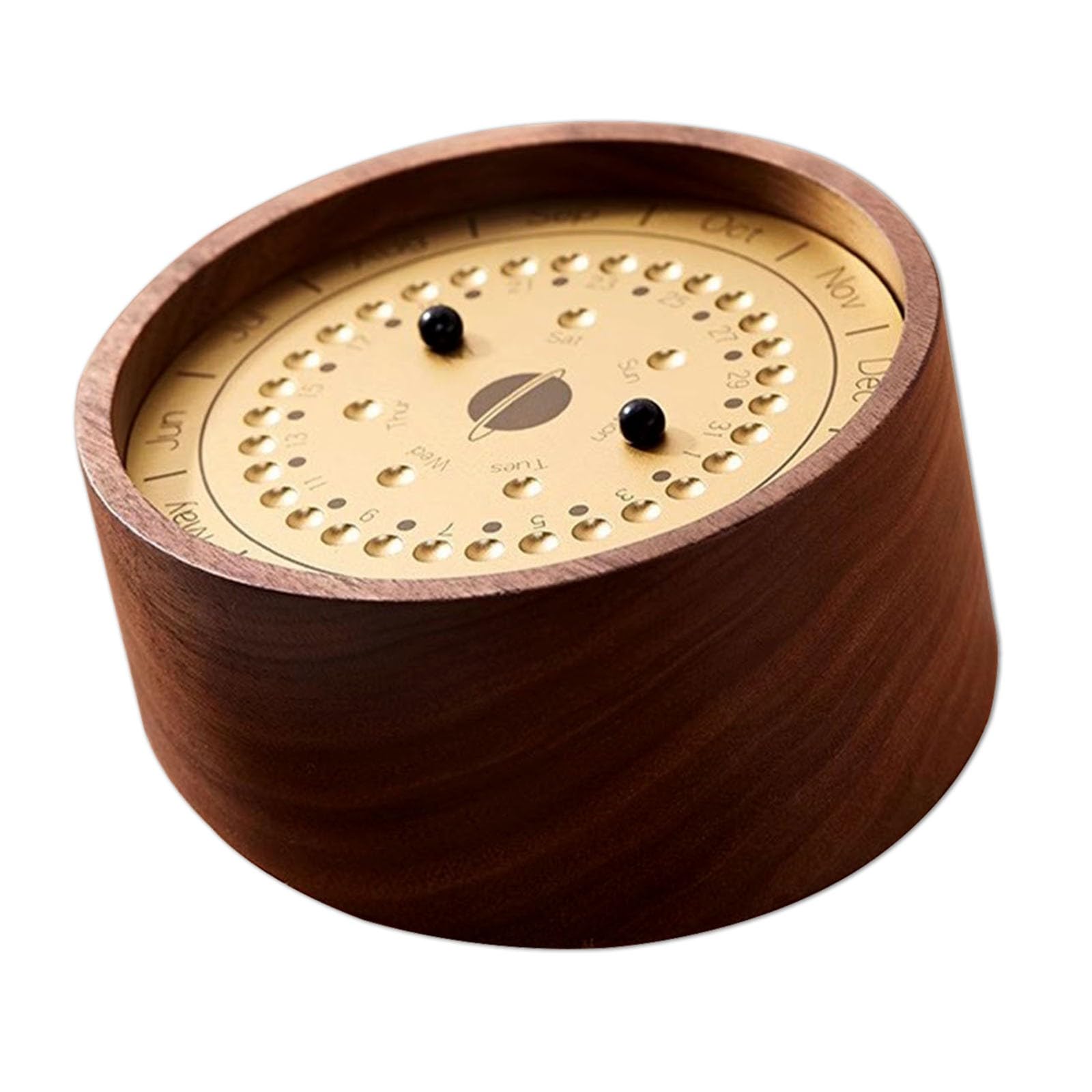 MARJIN Calendario perpetuo Calendario perpetuo della meridiana in Legno Decorazione Personalizzata del Calendario dell'ufficio Forte Calendario perpetuo Magnetico(Gold,9 * 4.5 * 3cm)