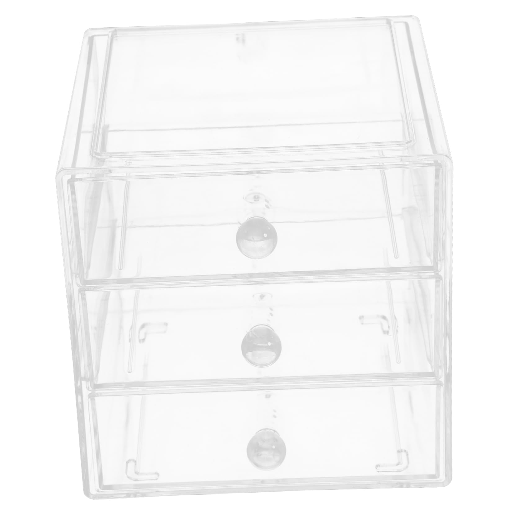 Gadpiparty Caja De Almacenamiento De Cosméticos De Escritorio Organizador De Maquillaje Con Cajones Caja De Almacenamiento De Cosméticos Transparente Para Tocador Almacenaje De Cosmetica