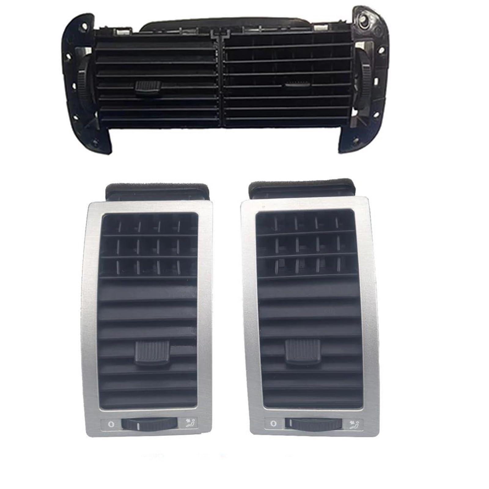 Csspdm Silver 3Pcs Air Vent Panel For Car Car Accessories Dashboard Air Vent Outlet For Vw For Polo 2002-2010 Conditioning(Silver 3Pcs)