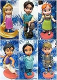 Disney Baby Animator Couples 6 Piece Ornament Set Featuring Tangled's Rapunzel and Flynn Rider, Aladdin's Jasmine and Aladdin, and Frozen's Anna and Kristoff