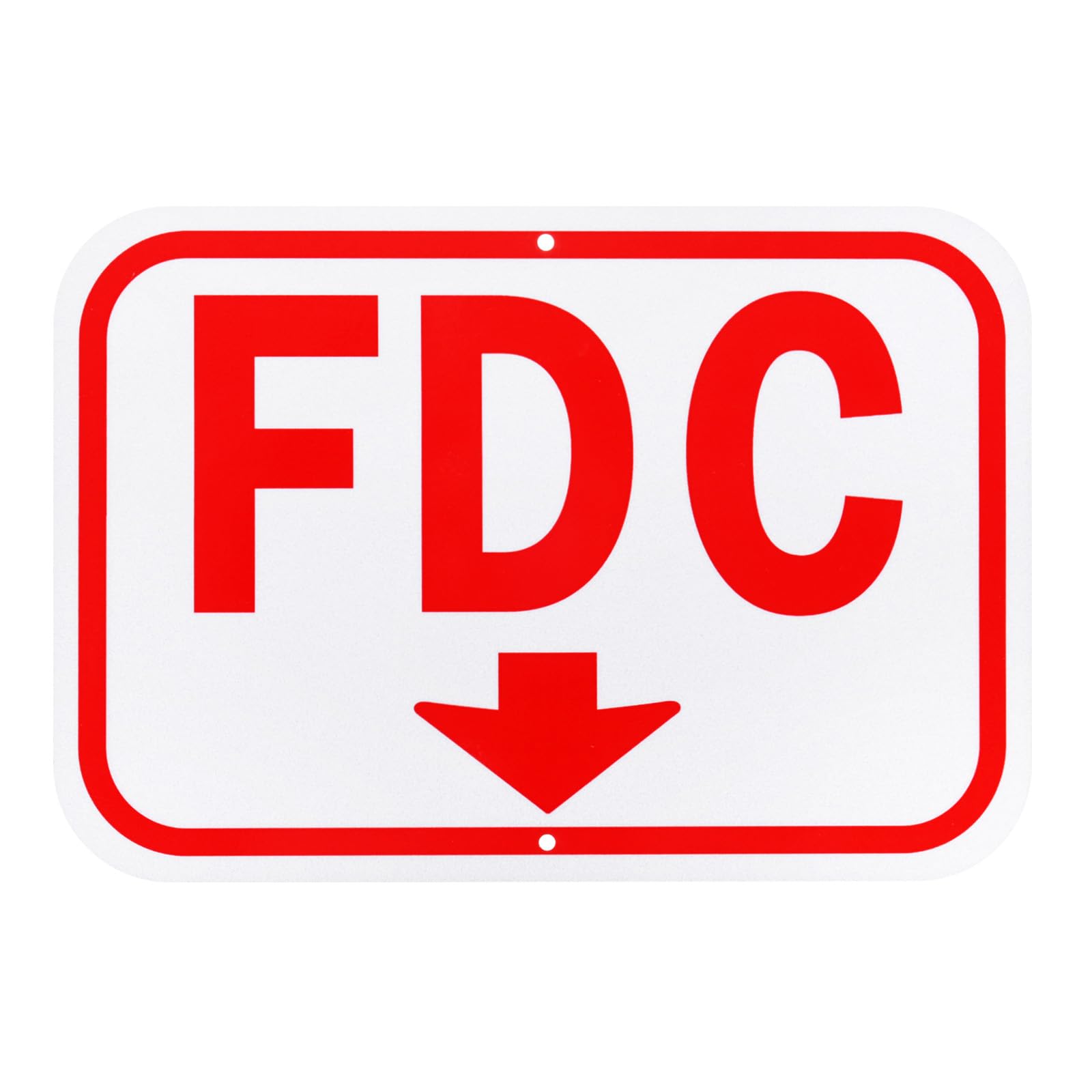 M METERXITY 1-Pack FDC Sign, 9.8" x 6.7" (L x W) "FDC" Fire Department Connection Metal Sign, Outdoor Aluminum Metal Sign for Fire Department