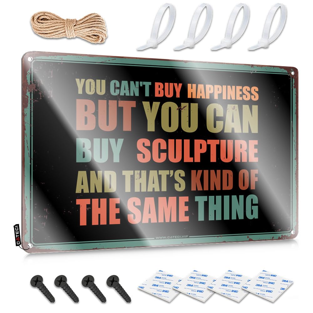 Beauty Room Decor, Decor Funny Fun Wall Decor, Indie Rustic Metal Tin Sign For Man Cave | Deck Holiday Gift Custom You Can't Buy Happiness But You Can Buy Sculpture(30X40CM)
