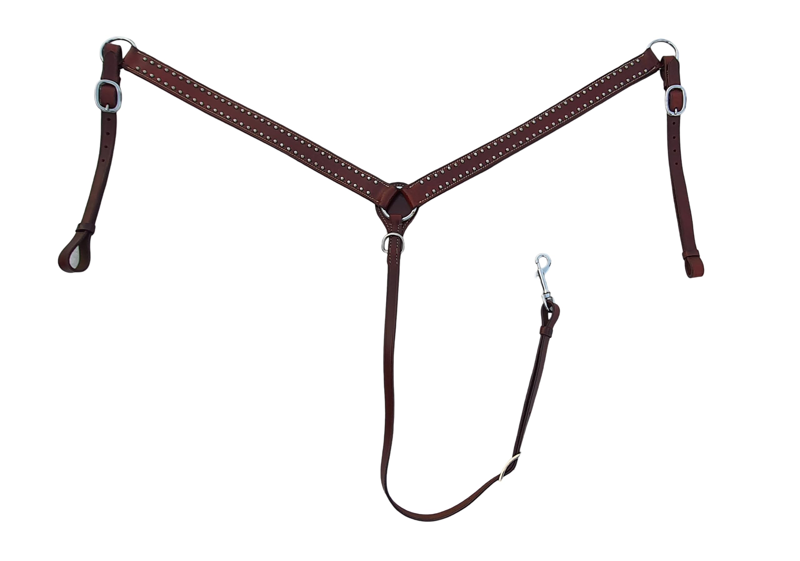 Collar de pecho occidental de cuero de primera calidad para montar a caballo, cómodo cuello de pecho (marrón)