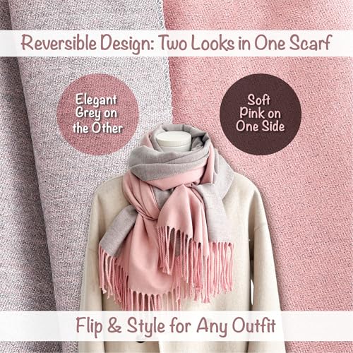Winter Scarf for Women-Reversible Scarf with Cashmere-Like Softness 70x200cm - Warm Shawl Wrap -Pashmina Shawls Wrap4
