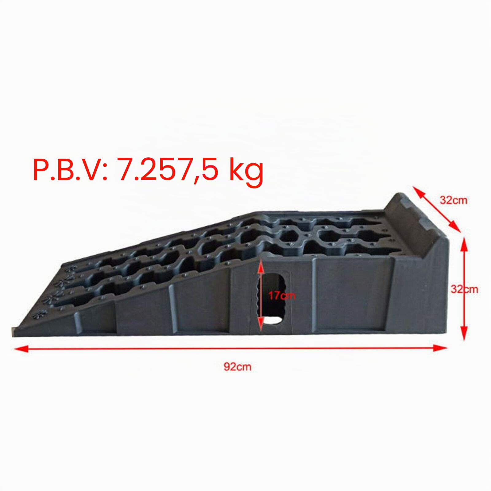 1 par de rampas universales para coche, color negro, 7 toneladas, para coches deportivos y vehículos extremadamente bajos (2 rampas)