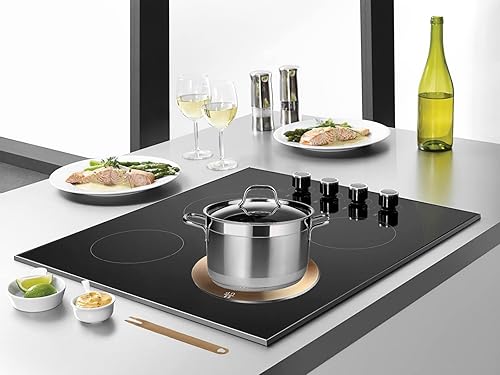 Miniatura 7 de Grouarty - Placa difusora de calor de 6.3 pulgadas, adaptador de inducción de cocina de acero inoxidable para placa de cocción eléctrica de vidrio y