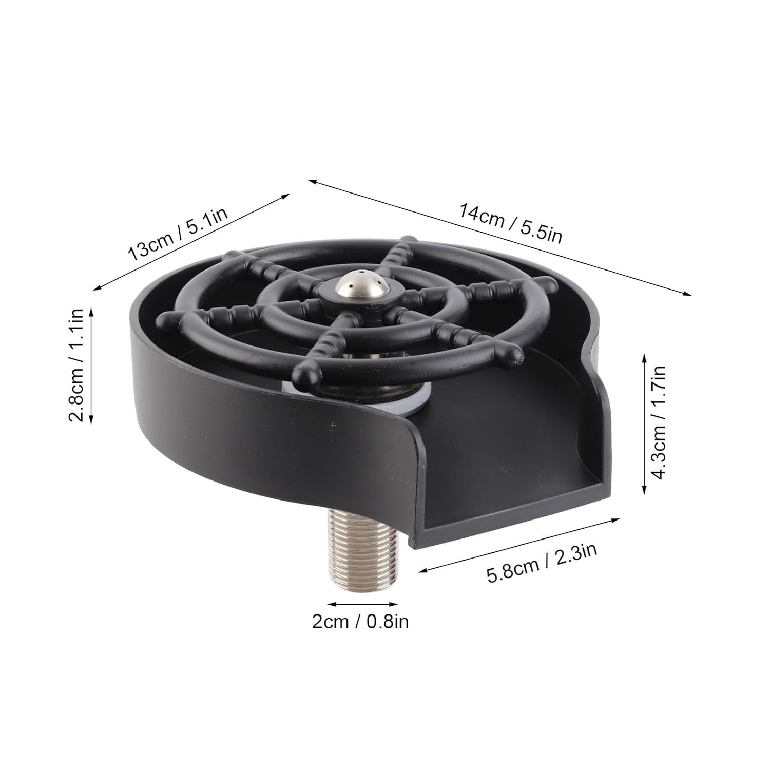 Glass Rinser for Kitchen Sink, G1/2 Interface Quick Detachable with High Pressure Water Glass Rinser Cup Cleaner Sink Attachment for All Types Mugs (Cup Washer)