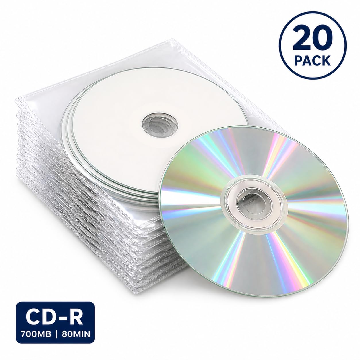 Ritek Lot de 20 CD-R vierges imprimables jet d'encre 52x blanc