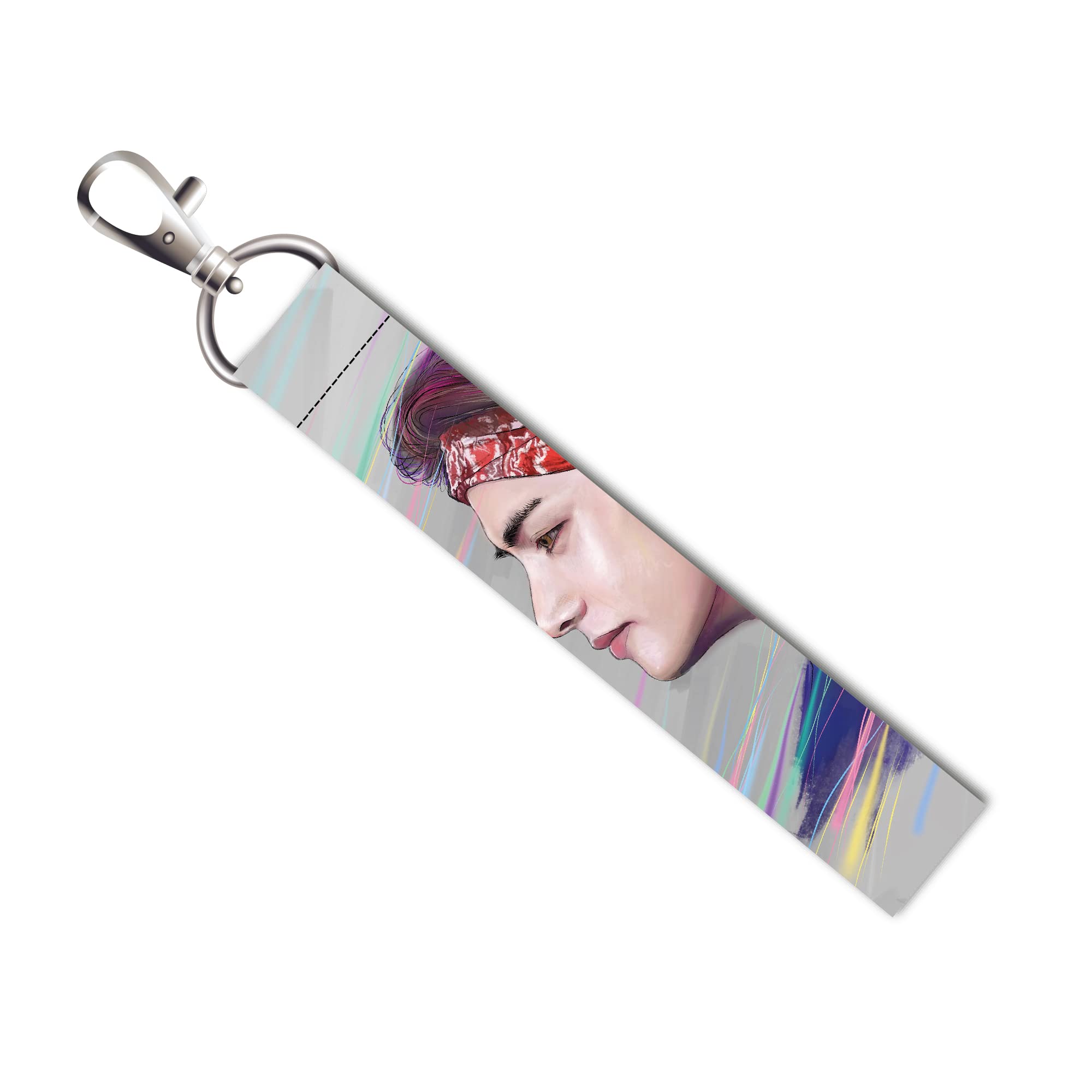 ISEE 360® K Pop Boy V Lanyard Tag with Swivel Lobster for Gift Luggage Bags Backpack Laptop Bags L X H 5 X 0.8 INCH-image-28