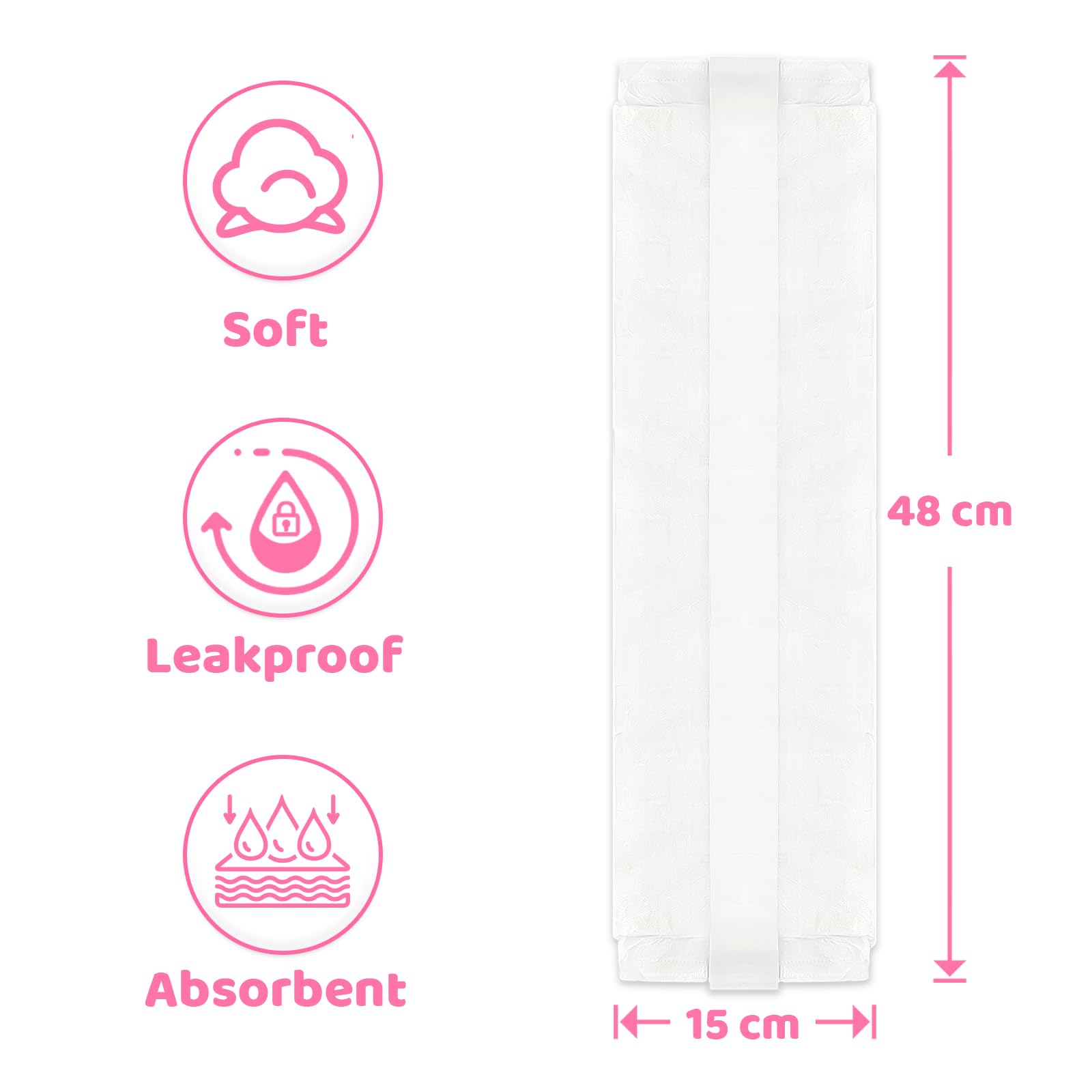 LittleForBig ABDry podkładki wzmacniające dla dorosłych z paskiem samoprzylepnym, 10 sztuk - ABDry Booster Pads