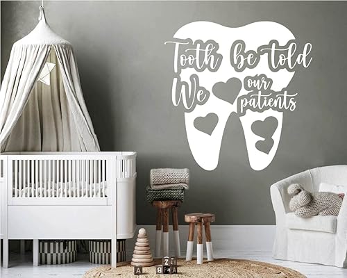 Miniatura 9 de Tooth Be Told We Love Our Patients - Calcomanía para oficina dental, sala de espera, regalo para dentistas, vinilo extraíble BD849 (M 15 x 15