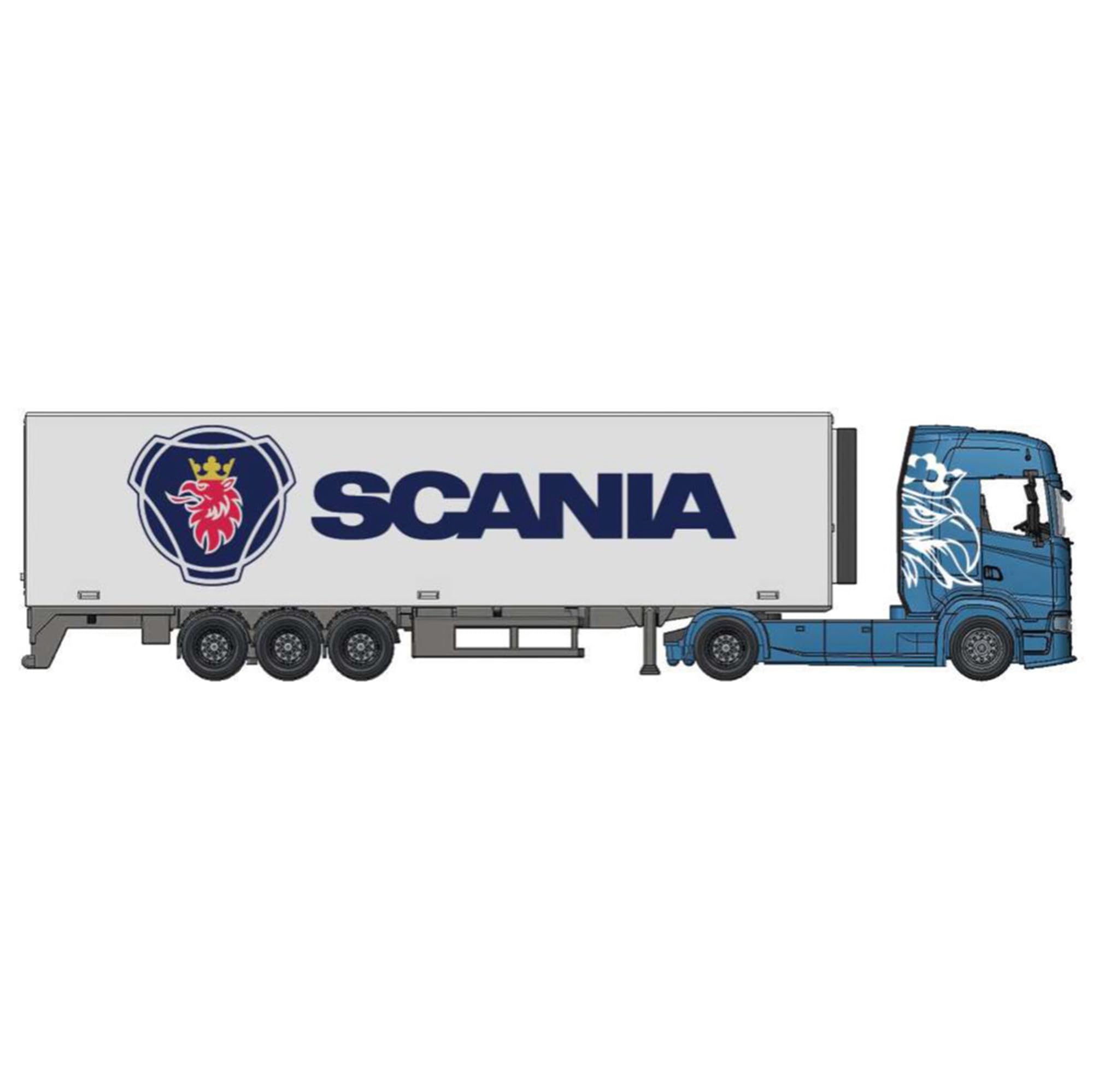 Bburago 1:43 STREET FIRE HAULERS WITH TRAILER - SCANIA S730, 507.15 cm