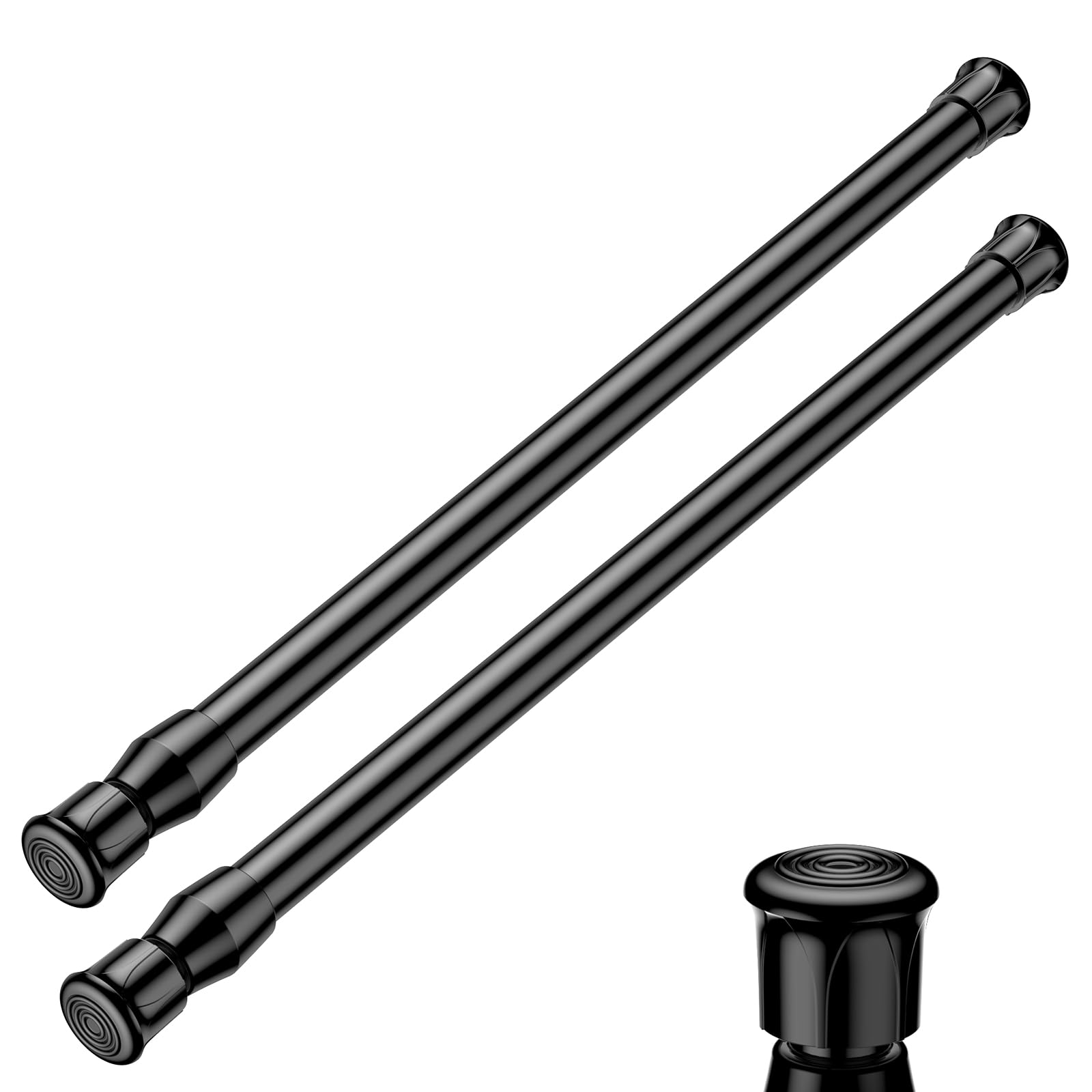 AIZESI 2PCS Black Tension Rod 12 to 19 Inch Mini Tension Rod