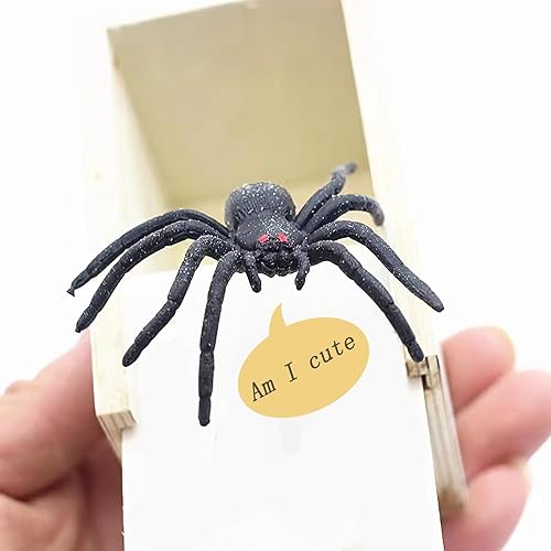 Miniatura 4 de Caja de trucos de araña de goma, caja sorpresa de madera hecha a mano, araña oculta en una caja, juguetes de trucos para adultos y niños, bromas