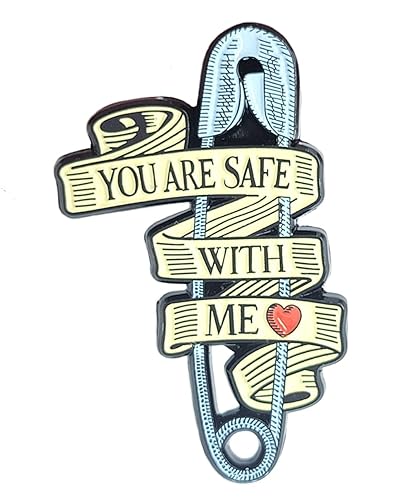 You are Safe with Me Pin | Safety Pin Safe Space LGBTQ+ Trans Rights Ally Enamel Pin | anti-hate anti-TERF