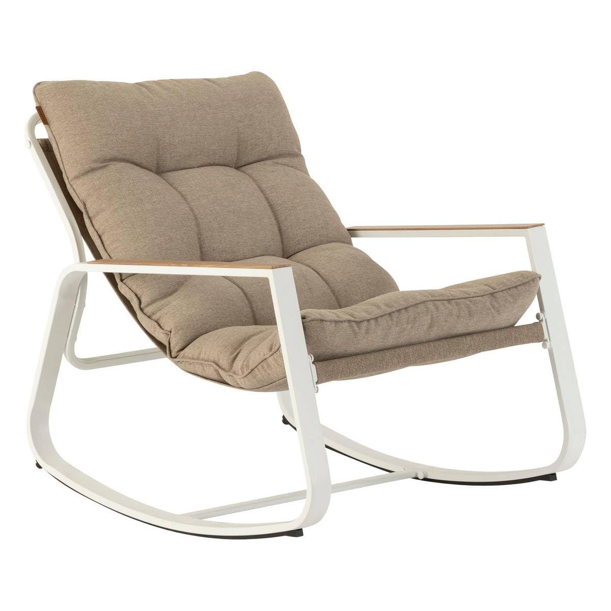 Hespéride - Fauteuil à Bascule Felinio Taupe - Acier Traité Epoxy Anti-Rouille - Mobilier d'Aménagement pour Jardin, Terrasse, Balcon, Patio