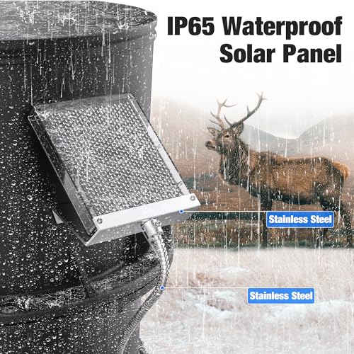 Image of 6V Solar Panel Battery Charger for Deer Feeder, 1.7W Waterproof Solar Panel with Mounting Bracket and Alligator Clips (Pack of 2)