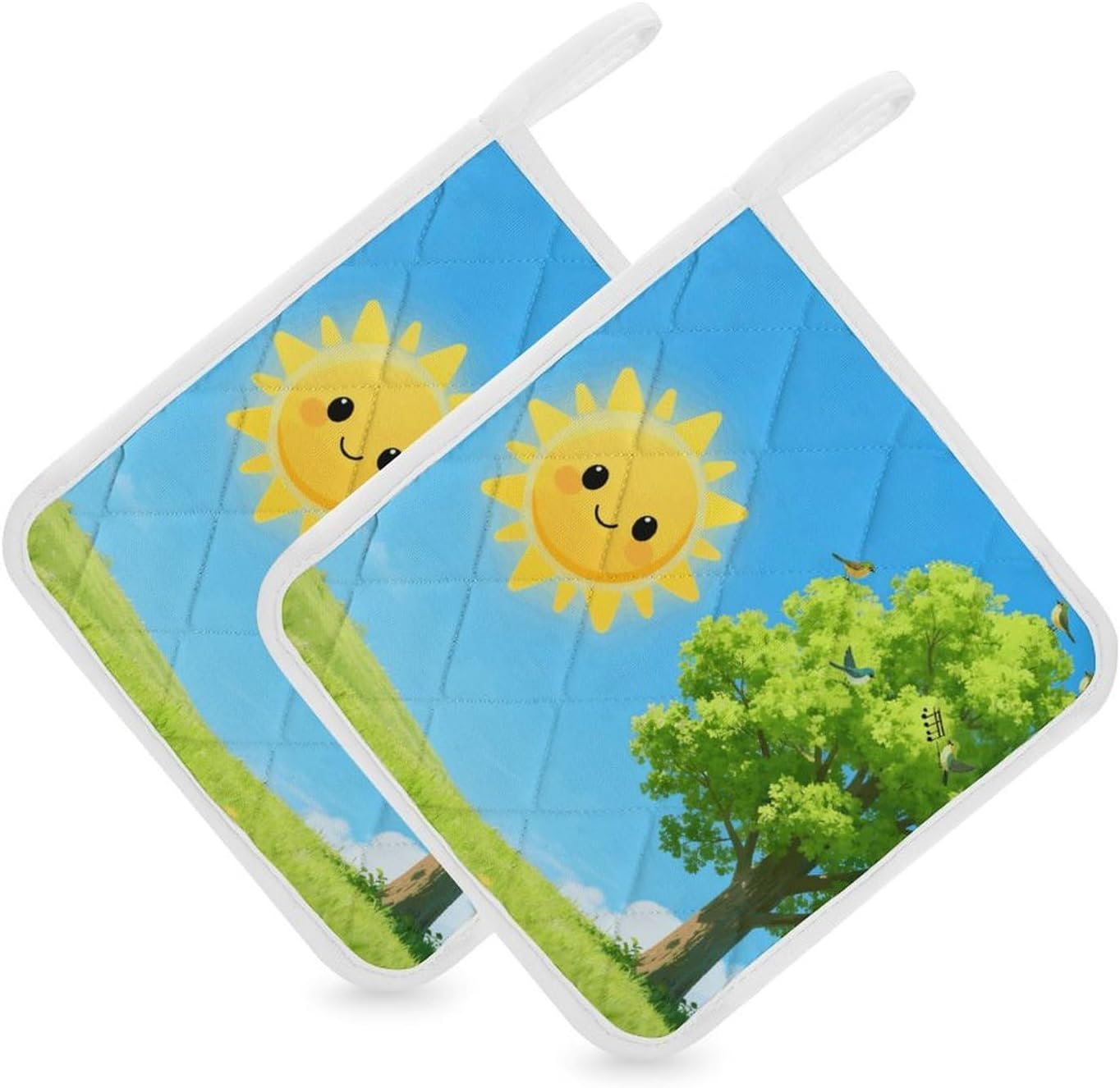 Sunshine Polyester Heat Resistant Pot Pad Non Slip Anti Scald Hot Dish Mat Reusable Table Protector for Kitchen Hot Pot Mat Wear Resistant Heat Proof Table Pad for Countertop Dining Room