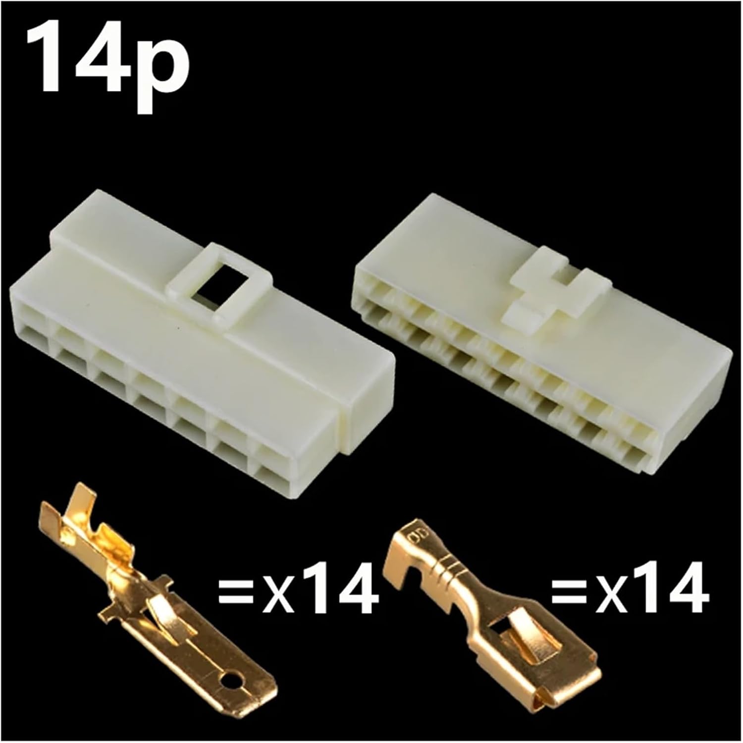 6.3mm2/3/4/6/8/9/12/14 Pin Automobile Connector Harness Terminal High Current Male/Female Plug Kit Motorcycle Cable Shell BHUPWZE(14p,5sets)