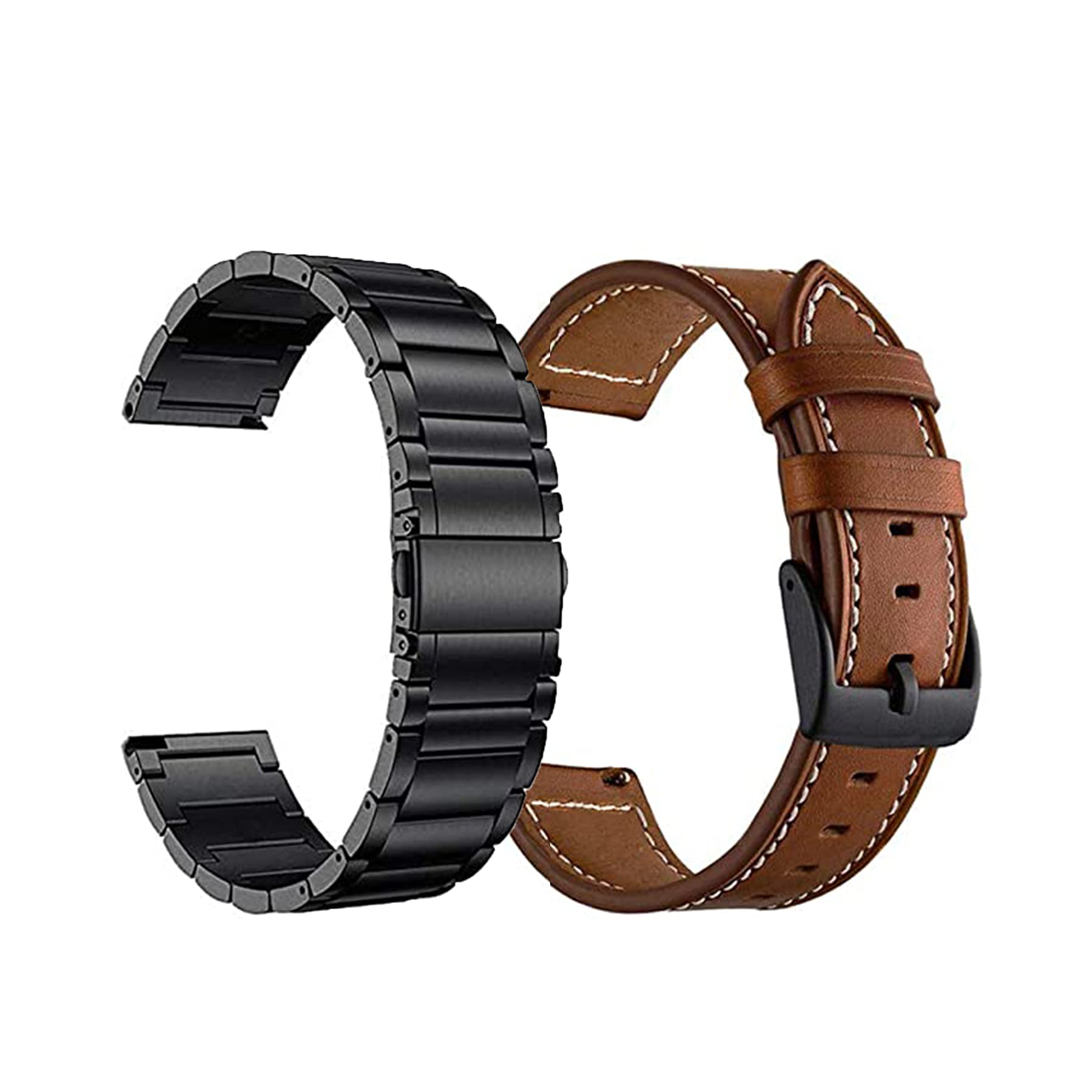 Compatible con Amazfit GTR 4 Bands, GTR 3/3 Pro, correas de metal + cuero de 22 mm para GTR 4 Pro Limited Edition, GTR 4 de 47 mm, GTR 2, GTR 2e bandas para mujeres y hombres, correas de