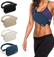 Vista 47 de Cangurera cruzada para mujer, mini bolsa para cinturón de 1 litro con correa ajustable de 32 a 51 pulgadas, bolsa de cintura pequeña para viajes