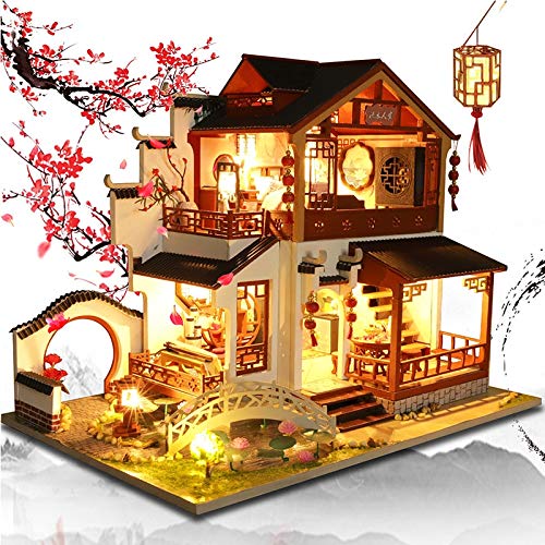 tianluo DIY Puppenhaus DIY Holzpuppenhaus Chinesische Stadt Architektur Puppenhäuser Miniaturen Mit Möbeln Spielzeug Für… – Bild 2