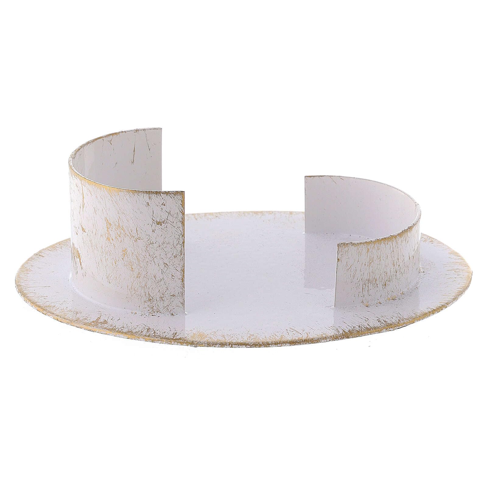 Oval Candle Base in White Golden Brass 9x5 cm