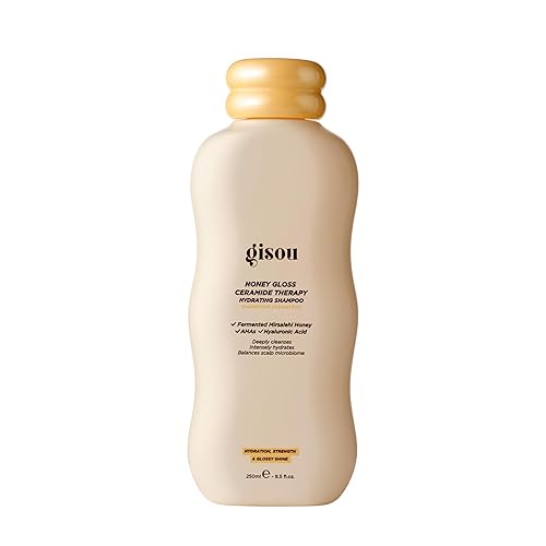 Gisou Honey Gloss Ceramide Therapy Champú hidratante  Limpia profundamente y restaura la humedad, ceramidas y AHA, (aroma a miel de silvestre)