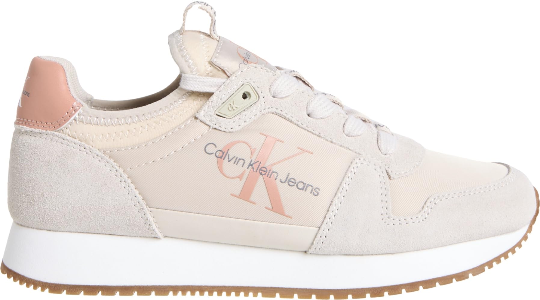 Calvin Klein Jeans Damen Runner Sneaker Sock Laceup Nylon-Leather Sportschuhe