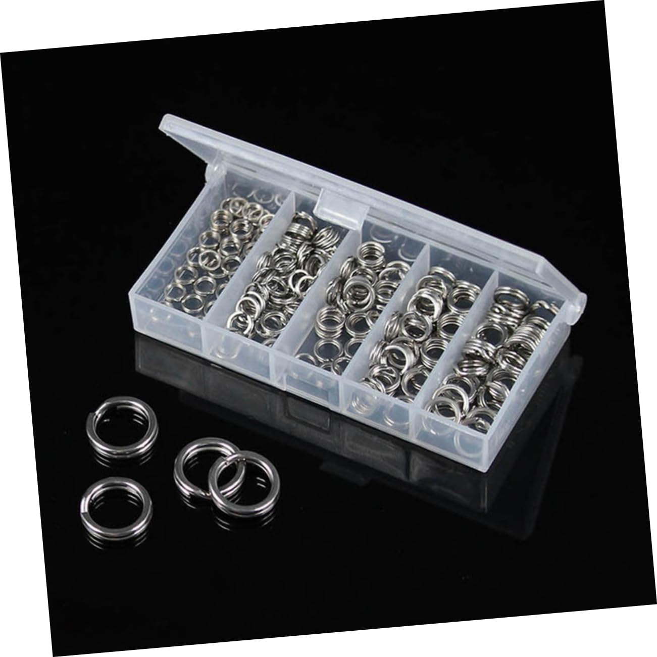 Mipcase 200 Pezzi anello per attrezzatura da pesca Resistente e durevole anelli spaccati in acciaio inossidabile pesca con doppi anelli spezzati doppia apertura anello diviso connettore