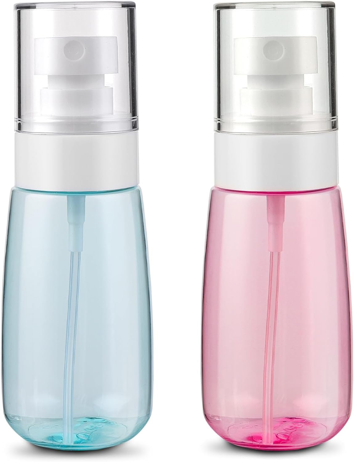 2 Pcs Fine Mist Spray Bottle 100ml Plastic Empty Clear Refillable Travel Container Essences Rose Water Mister - Multicolor-image-26