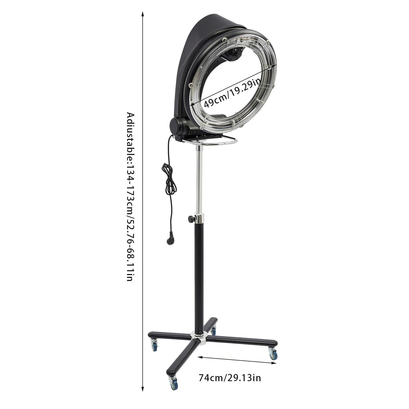 Profi Haardampfer 950W 6 Modi Einstellbare Höhe 134-173CM 0-60Min Trockenhaube für Friseursalons