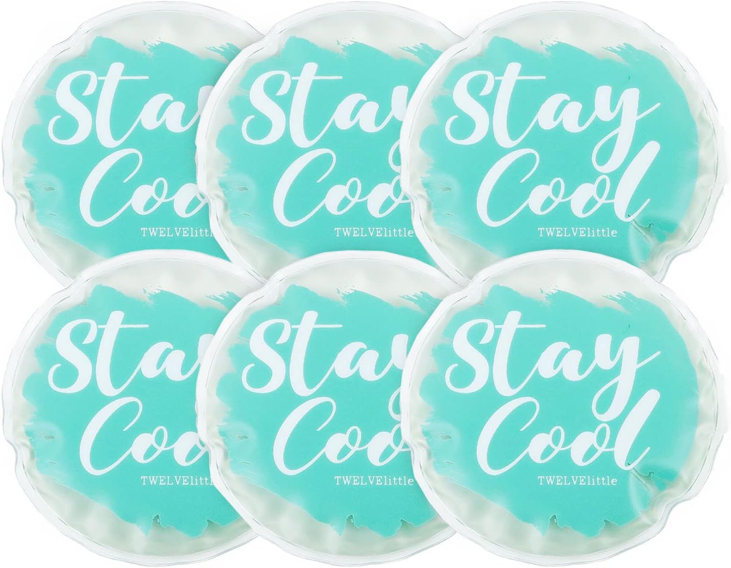TWELVElittle Stay Cool Ice Packs - 6 Pack - Portable, Reusable Gel Ice Packs to Keep Bottles, Food or Snacks Fresh, Reduce Swelling, Soothe Breastfeeding Engorgement