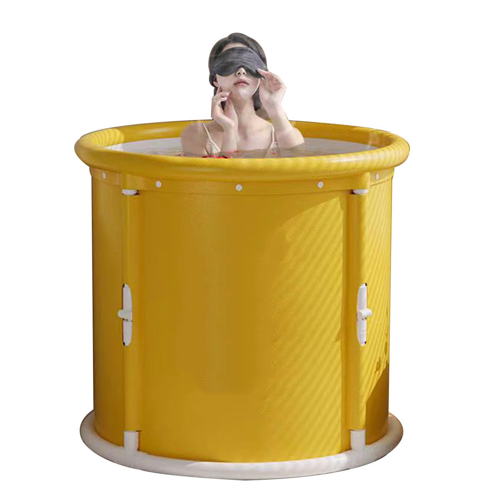 Tragbare Faltbadewanne für Erwachsene Kompakt und leicht zu Verstauen Nicht Aufblasbar Multifunktions-Badewanne Einzigartiges Heiß-und Eisbad-Erlebnis (Oval)